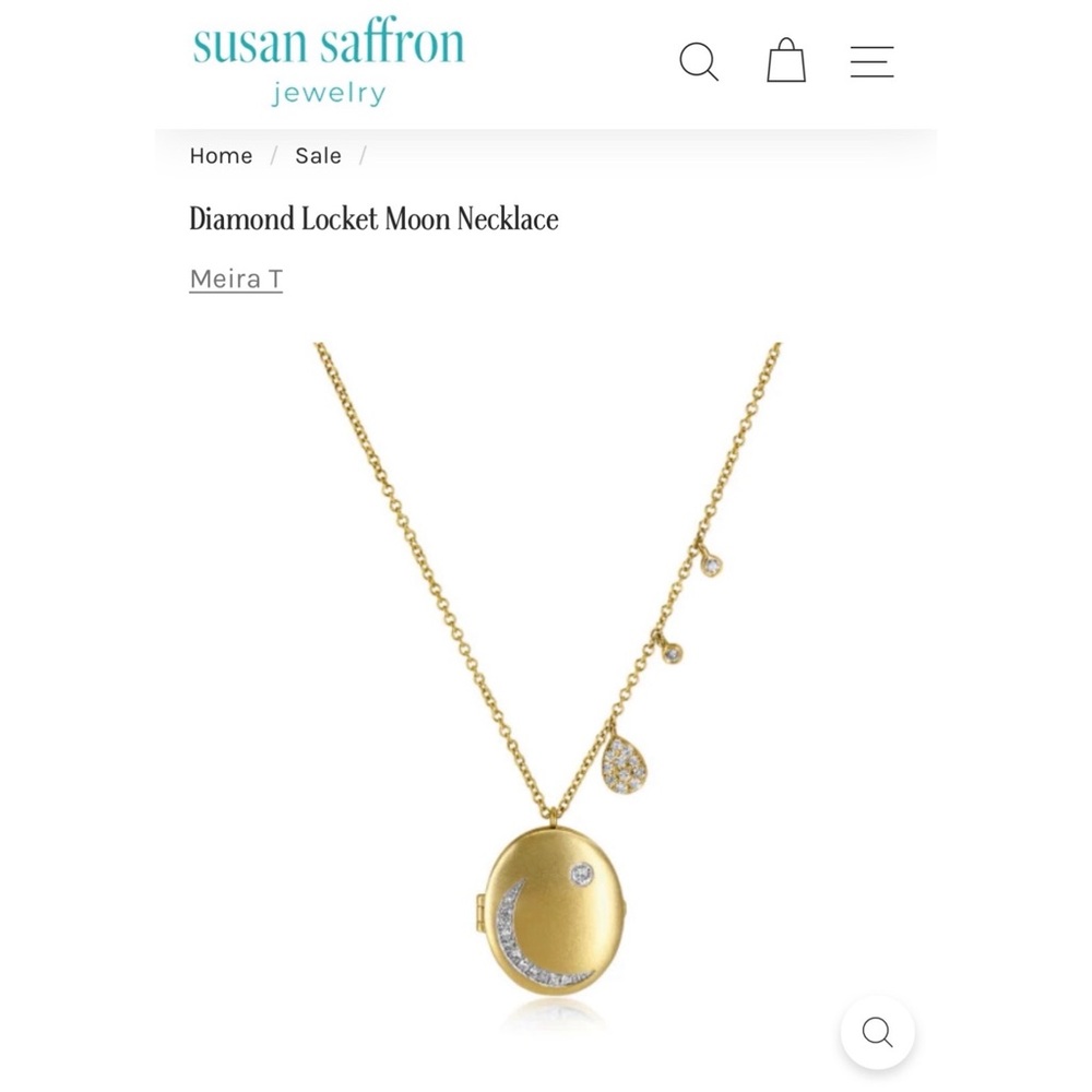 MEIRA T Diamond Locket Moon Necklace BRAND NEW